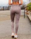 Savannah Leopard Print Shimmer High Waisted Leggings - Mauve