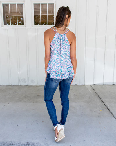 Holly Tiered Ruffle Tank - Teal