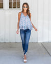 Holly Tiered Ruffle Tank - Teal