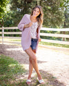 Hope Ribbed Cardigan - Light Mauve