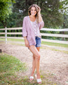 Hope Ribbed Cardigan - Light Mauve