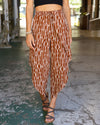 Ivy Multi Print Flowy Pants - Rust