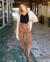 Ivy Multi Print Flowy Pants - Rust