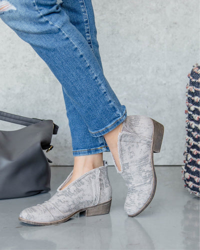 Jamie Slip On Booties - Light Grey