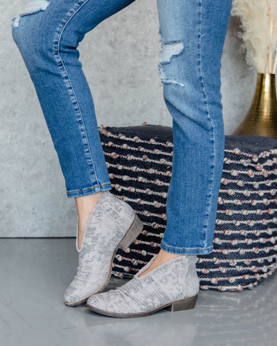Jamie Slip On Booties - Light Grey