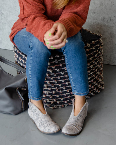 Jamie Slip On Booties - Light Grey