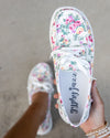 Jana Floral Slip On Sneakers - Off White