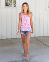 Jane Floral Tank - Fuchsia