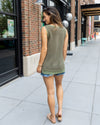 Josie Waffle Knit Tank - Olive