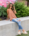 Josie Waffle Knit Tank - Rust