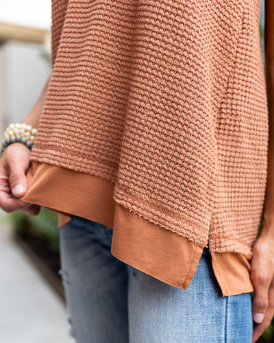 Josie Waffle Knit Tank - Rust