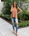 Josie Waffle Knit Tank - Rust