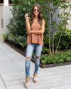 Josie Waffle Knit Tank - Rust