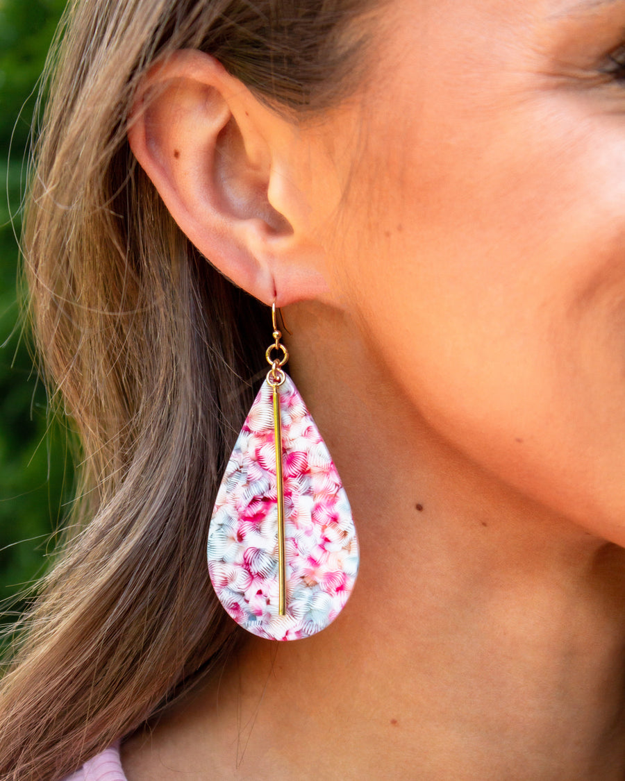 Julia Teardrop Statement Earrings - Pink Multi