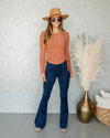 Julian Ruched Fitted Top - Rust