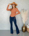 Julian Ruched Fitted Top - Rust