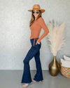 Julian Ruched Fitted Top - Rust