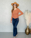Julian Ruched Fitted Top - Rust