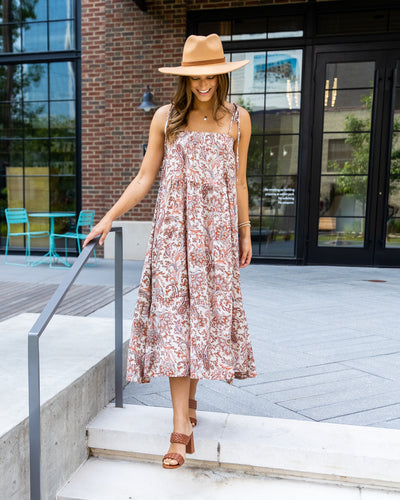 Juliette Paisley Print Midi Dress - Cream Multi