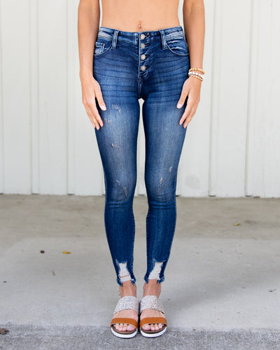 Button fly kancan jeans hot sale