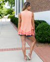 Kayla Waffle Knit Ruffle Hem Tank - Sunrise Orange