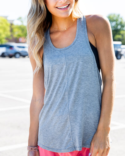 Kendra Racerback Tank - Heather Grey