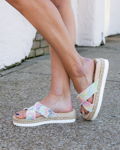 Kiley Flatform Sandal - Tie Dye