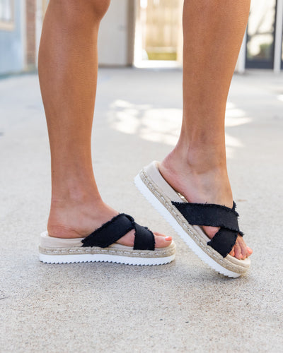 Kiley Flatform Sandals - Black