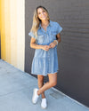 Kinsey Tiered Button Down Denim Dress - Medium Wash