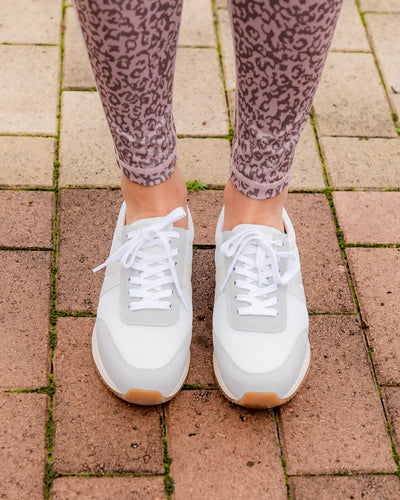 Kylie Mesh Lace Up Sneakers - Cream