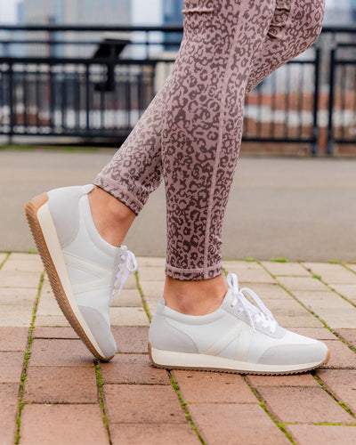 Kylie Mesh Lace Up Sneakers - Cream