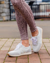 Kylie Mesh Lace Up Sneakers - Cream
