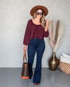 Lakelyn Back Tie Blouse - Burgundy