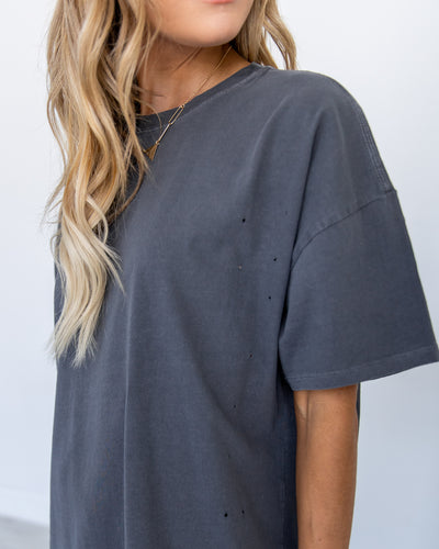 Latest Lineup Distressed Tee - Charcoal