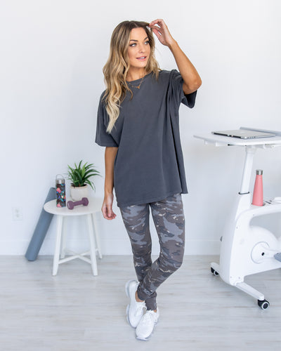 Latest Lineup Distressed Tee - Charcoal