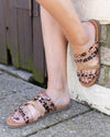 Lauren Leopard Sandals - Rose Gold