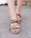 Lauren Leopard Sandals - Rose Gold