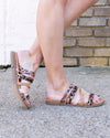 Lauren Leopard Sandals - Rose Gold
