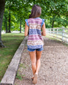 Lilah Dip Dye Stripe Top - Denim Blue