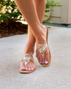 Lucilla Braided Leather Sandals - Mauve Multi