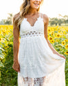 Lyndie Smocked Lace Maxi - Off White