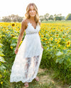 Lyndie Smocked Lace Maxi - Off White