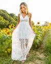 Lyndie Smocked Lace Maxi - Off White