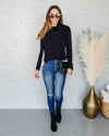 Madison Cowl Neck Top - Black