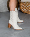 Madison Snakeskin Cowboy Boots - Cream