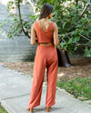 Mallory Front Tie Jumpsuit - Rust