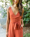 Mallory Front Tie Jumpsuit - Rust