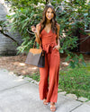 Mallory Front Tie Jumpsuit - Rust