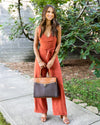 Mallory Front Tie Jumpsuit - Rust