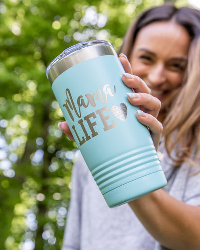 Mama Life Tumbler - Turquoise
